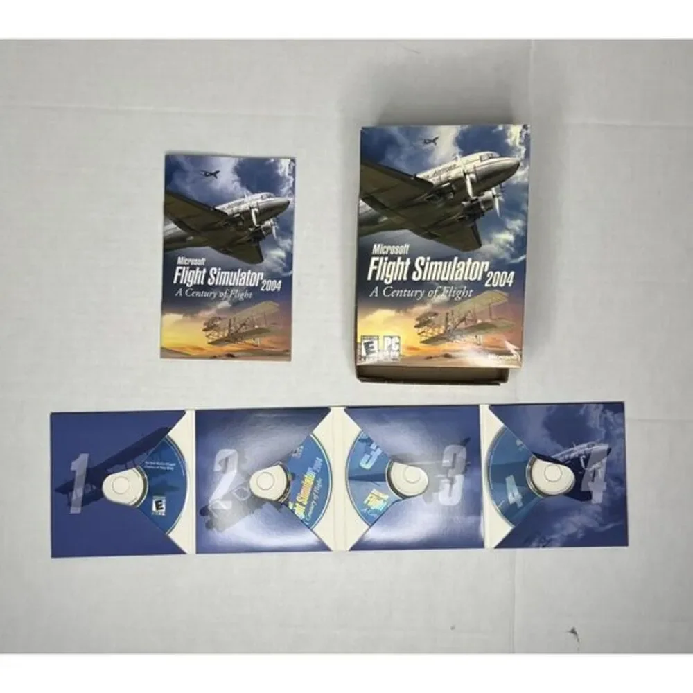 Microsoft Flight Simulator 2004 A Century of Flight 4-Disc Set PC CD-ROM-2000/XP